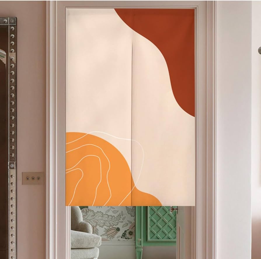 Amazon｜YQkasj のれん 幾何学 柄 シンプル 北欧 玄関 居間 リビング