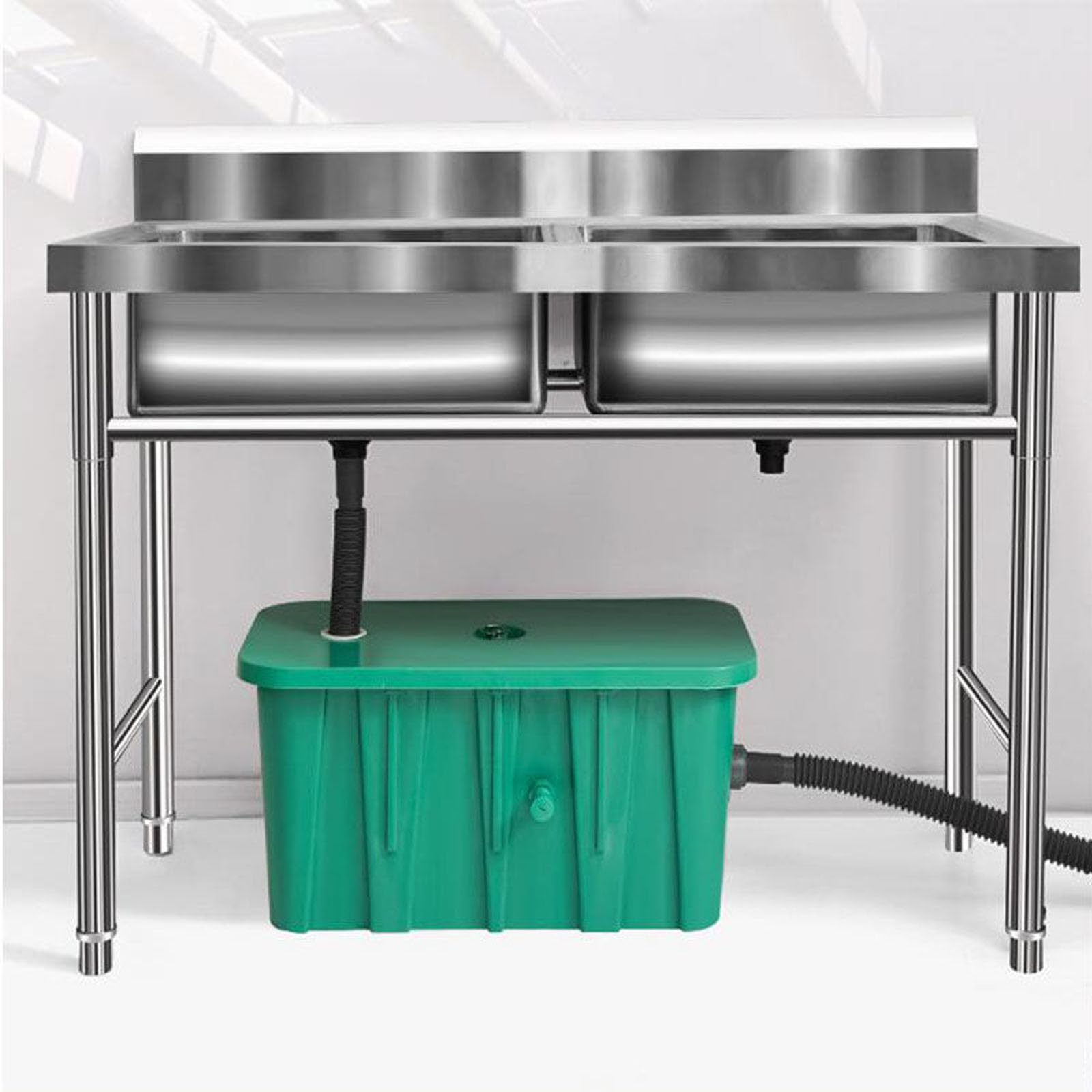Trampa De Grasa Comercial para Montaje Bajo Encimera - Separador De Agua Y Aceite De Plástico con Cesta De Filtro, Sellado Integral, para Cocinas De Hostelería, 650 * 350 * 310mm, Right