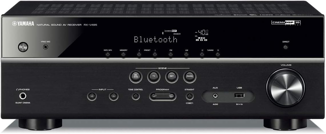 Yamaha RX-V485BL 5.1 Channel AV Network Receiver with Wi-Fi and Bluetooth