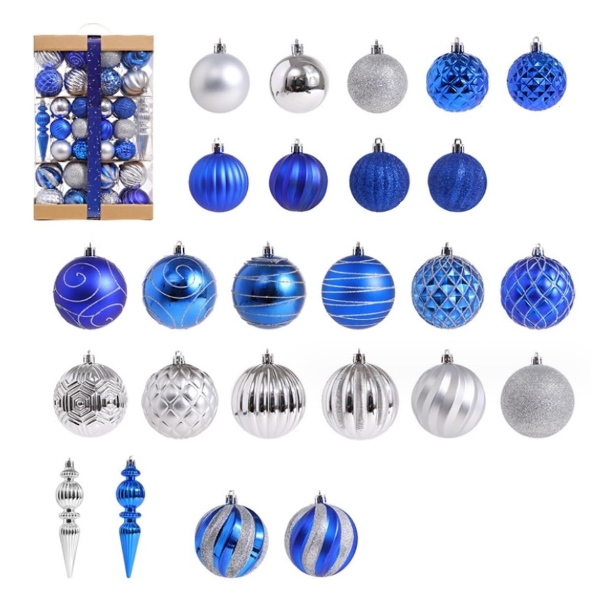 Set de Bolas de Navidad Bolas de Navidad 70 Uds Bolas De Navidad Inastillables Decoraciones Para Árboles De Navidad Adornos Bolas Navidad Colgante Decoración Navideña Bolas para Arbol de Navidad ( Col