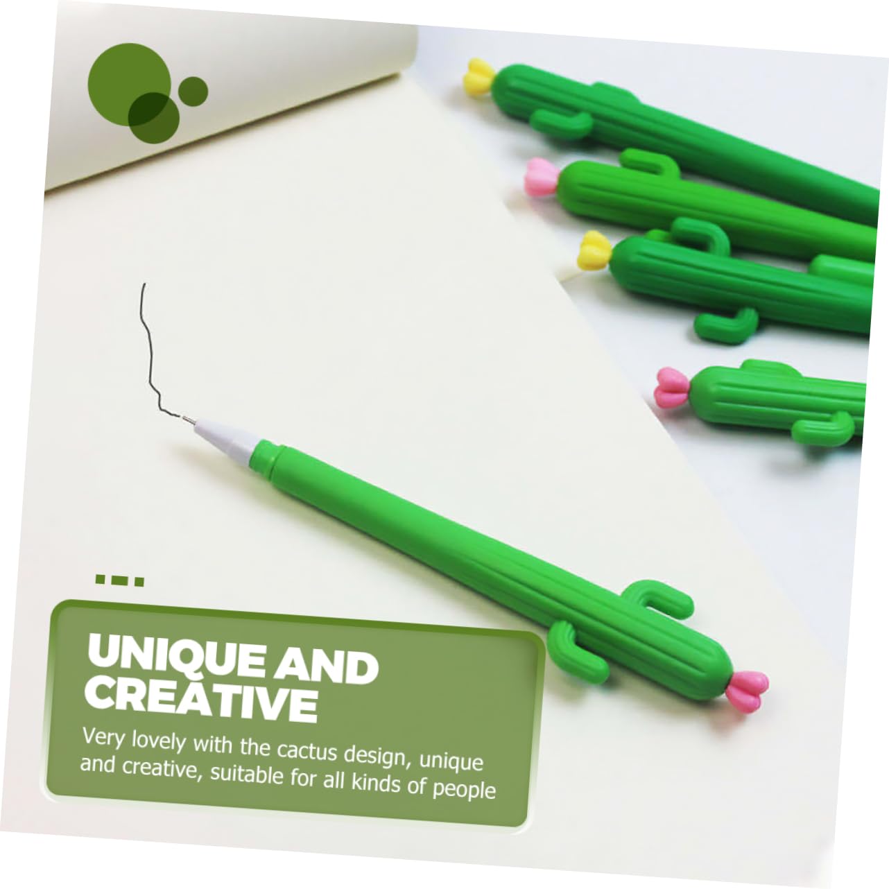 Angoily 2 Set Penne Gel Cactus Colorate Per Scrittura Studenti Design Morbido Per Scuola E Ufficio 25 Pezzi * 2