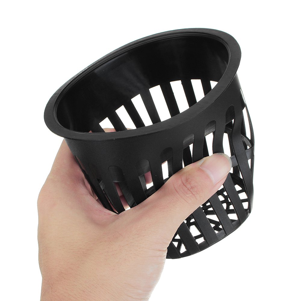 TuToy Plastica Mesh Pot Net Basket Hydroponic Aeroponic Fiore Contenitore Pianta Grow Pot Cup - Bianco