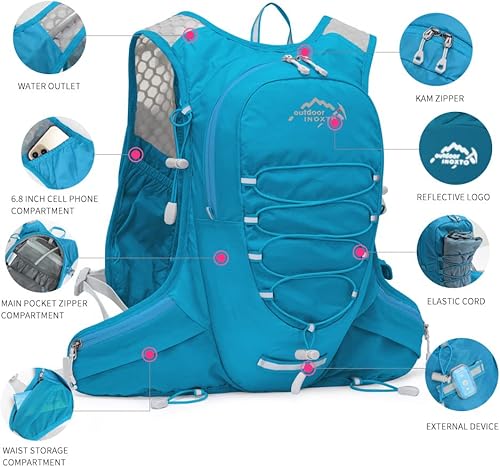 Miniatura 4 de IX INOXTO Chaleco de hidratación para correr para hombres y mujeres, mochila de agua para correr, paquete de hidratación de 3 litros, para correr,