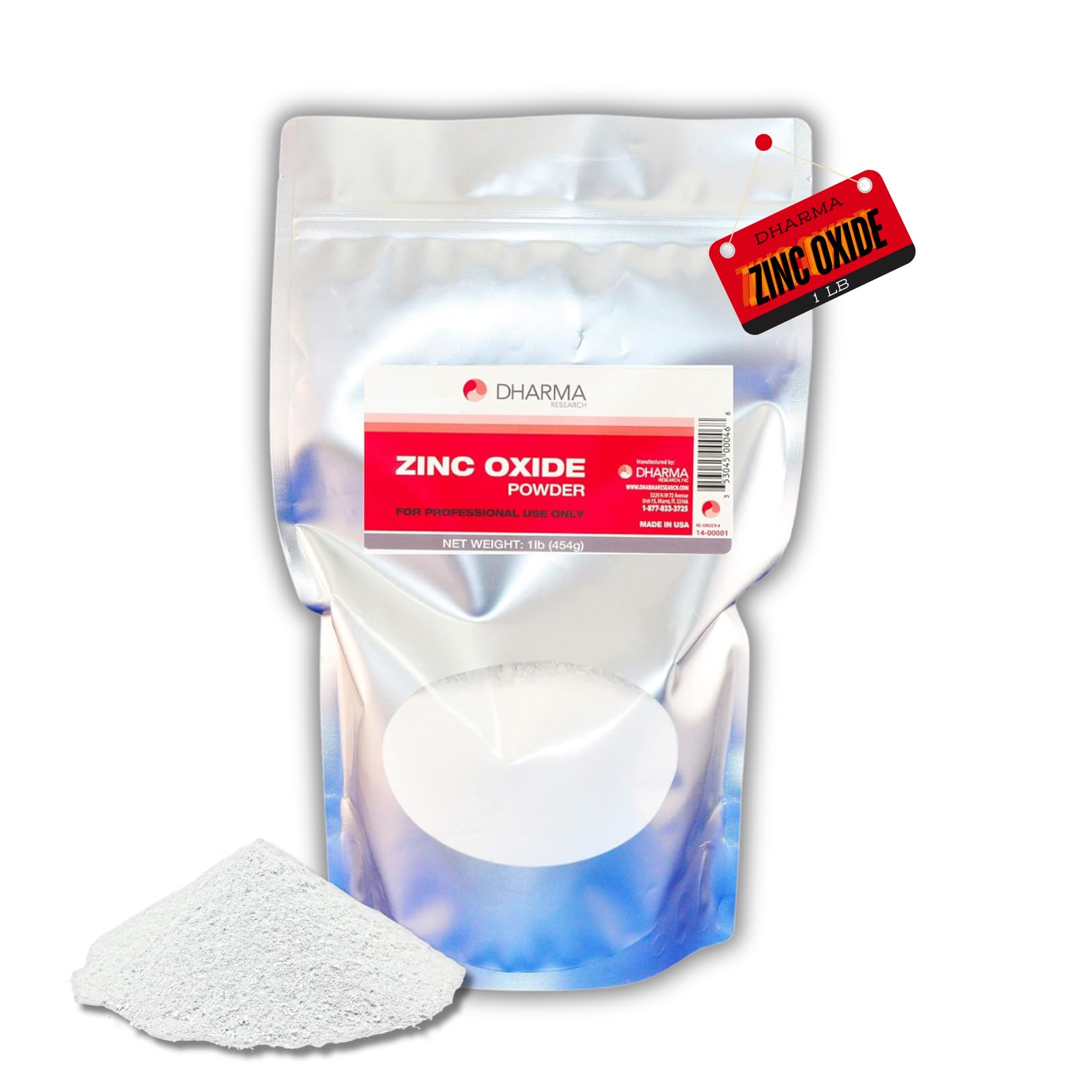 Zinc Oxide Powder UPS, 1 lb Bag - Versatile for Skincare, Sunscreen, and Cosmetic Formulations