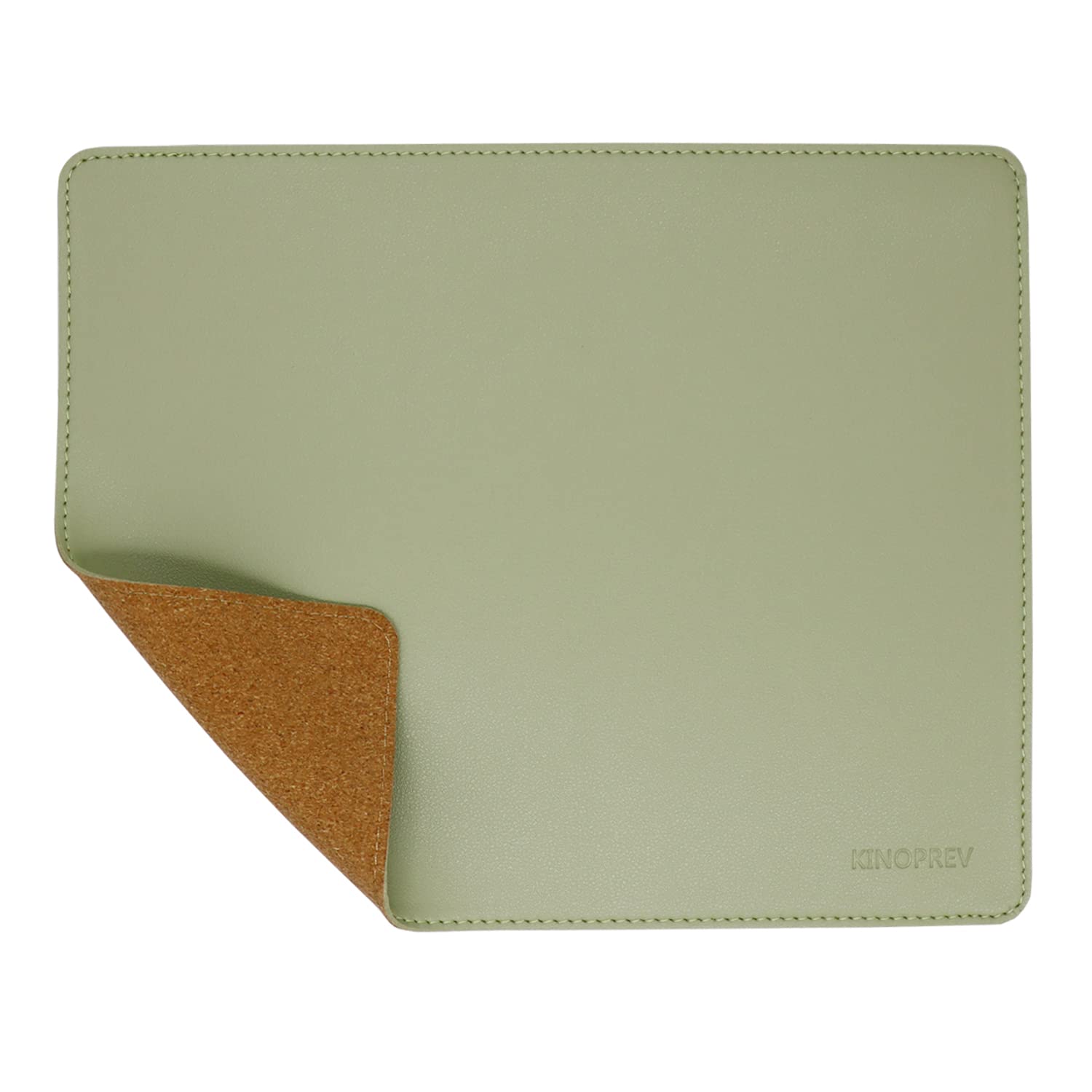 Leather Mouse Pad - Wood Mouse Pads with Stitched Edge,PU Non-Slip Mouse Mat,Double Side Mousepad,Waterproof Gaming Mouse Pad for Desk,Laptop,Office & Home,10.2" x 8.3",1 Pack (Matcha Green)