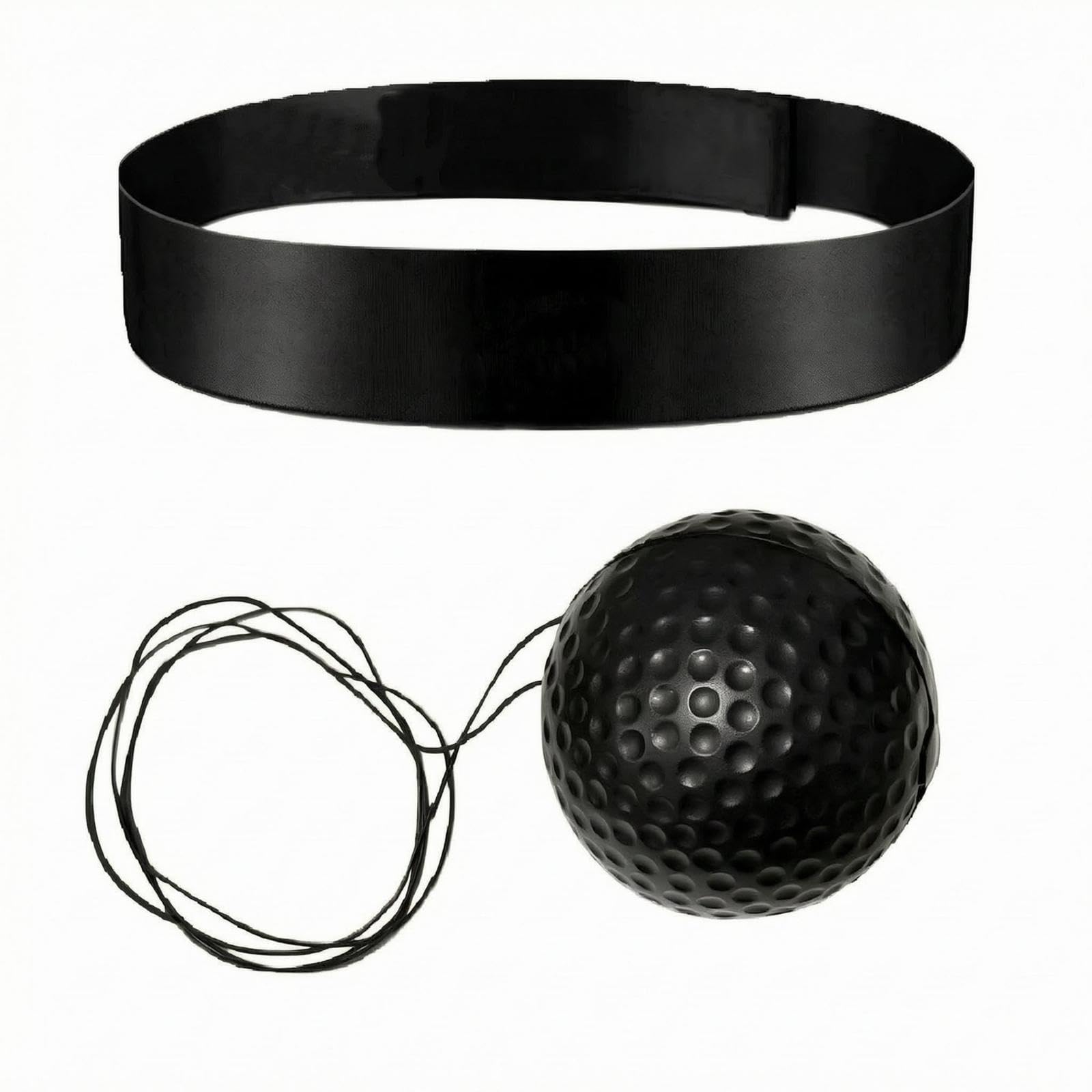 Reaction Ball with Headband Dimpled Surface Head-Mounted Ball Cord Attachment Black|Sporting Goods| Boxing, Martial Arts & MMA| Training Equipment & Supplies| Punching Bags-image-7