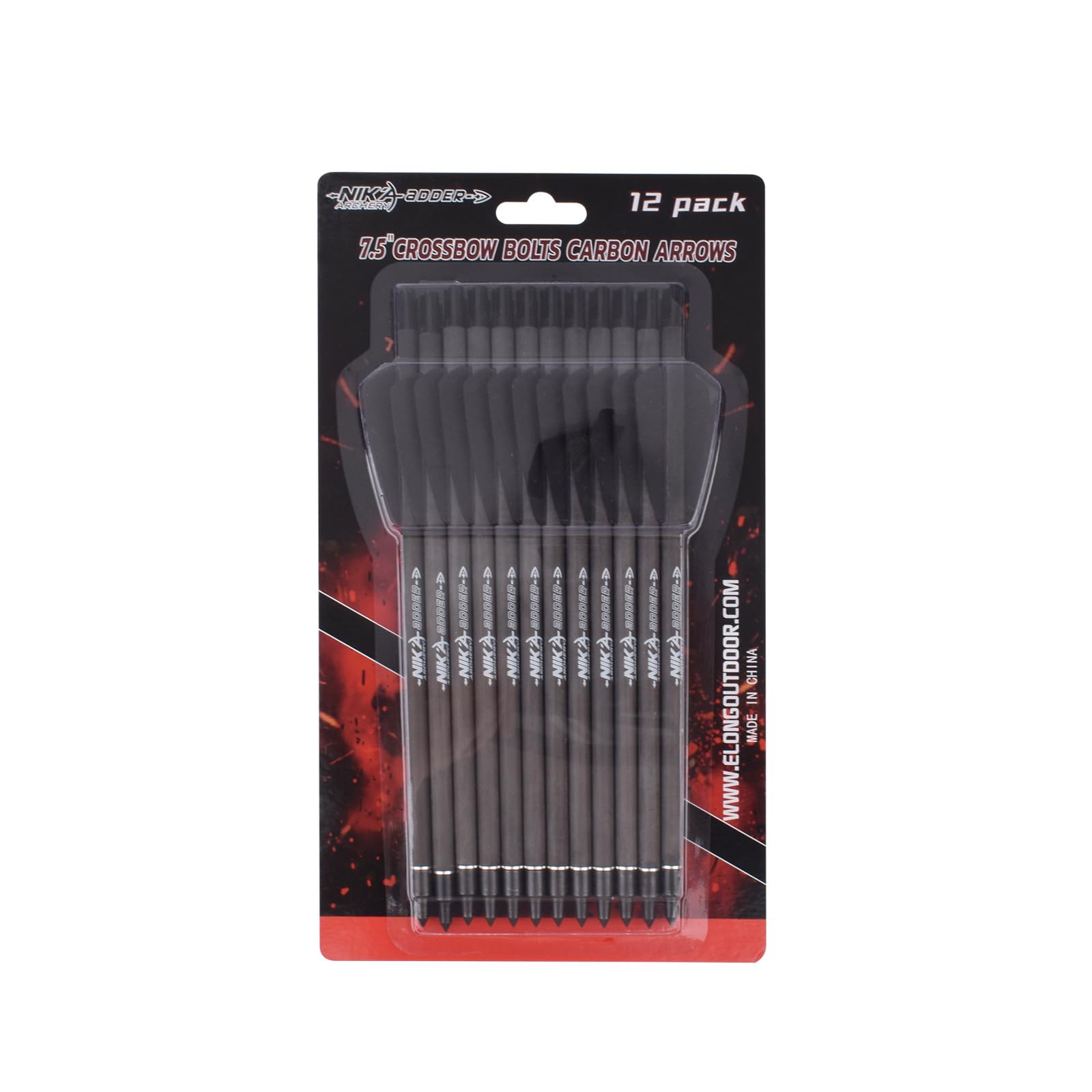12pcs Flèches d'arbalète en Carbone 7.5 Pouces Boulons d'arbalète pour Pratiquer la Cible de tir et la Chasse Flèches pour Arbalète Carreaux d'arbalète
