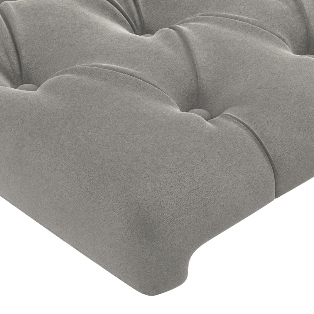 vidaXL Testiera a LED Grigio Chiaro 80x7x78/88 cm in Velluto