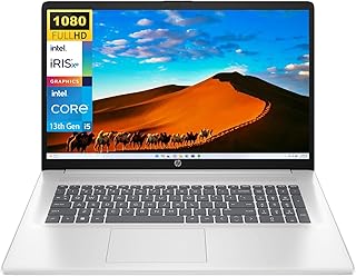 2023 Newest Business Laptop, 17.3" IPS FHD Display, 13th Gen Intel Core i5-1335U Processor, 32GB RAM, 1TB SSD, Anti-Glare, HDMI, Backlit KB, WiFi 6, HD Webcam, Windows 11 Home, Bundle with JAWFOAL