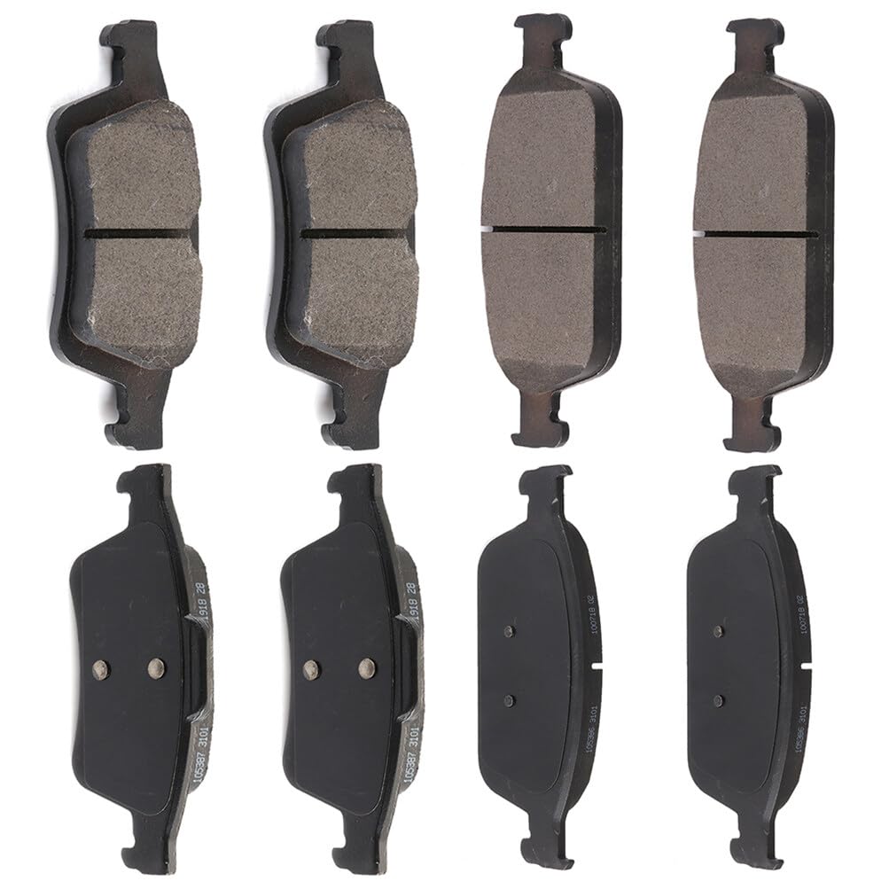 AUTOMUTO 8PCS Front &amp; Rear Semi-Metallic Disc Brake Pads Set D1095 D1668
