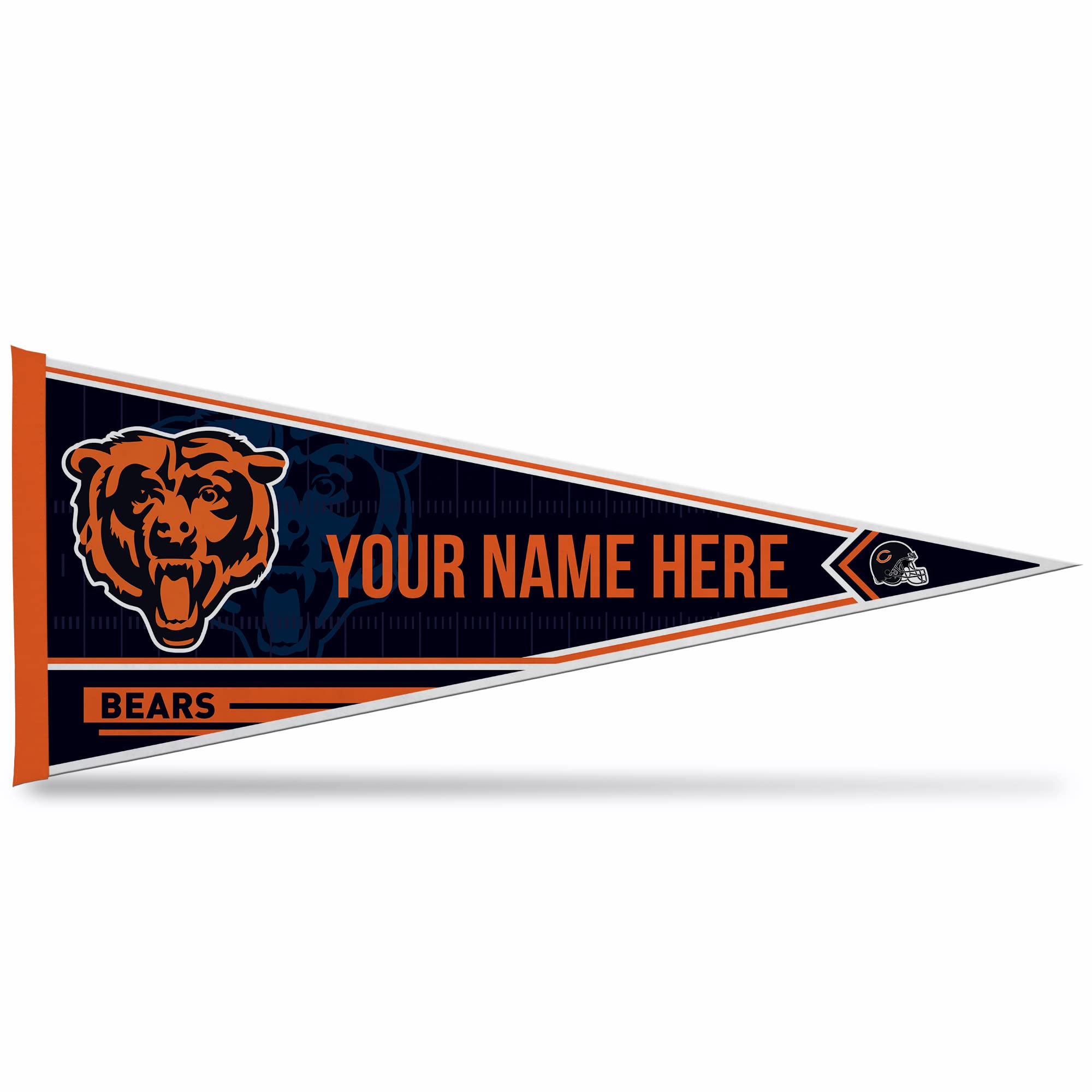 Rico Industries NFL Football Chicago Bears Personalized - Custom 12" x 30" Soft Felt Pennant - EZ to Hang