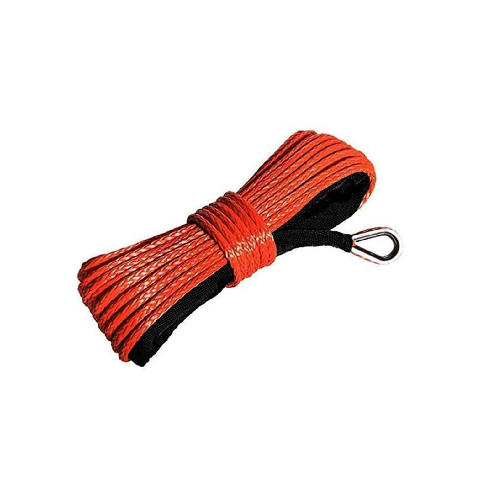Winch Rope, 15m Winch Rope String Line Cable with Sheath Synthetic Towing Rope 7700LBs Car Wash Maintenance String for ATV UTV Off-Road(A)