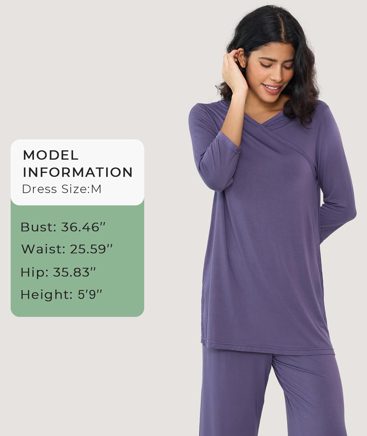 GYS Bamboo Viscose Capri Pajamas for Women Set, 3/4 Sleeve Long Shirts and Capri Pants Lounge Sets, Soft Sleepwear PJs Set - Image 5