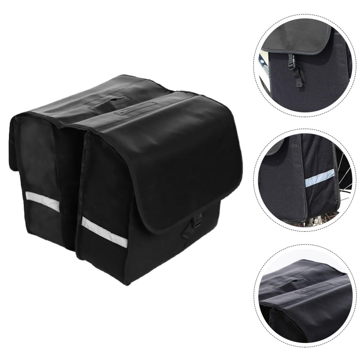 YARNOW Borsa da Bicicletta 2L con Striscia Riflettente Borsa da Equitazione Pieghevole e Regolabile per Portapacchi Posteriore Laterale Multifunzione per Ciclismo e Viaggi Outdoor
