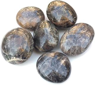 Magia Natural Piedra de Luna Negra Natural Piedras de Palma Cristales de Cuarzo Piedras Preciosas Piedras Naturales (Color : One Size, Size : 40-60mm)