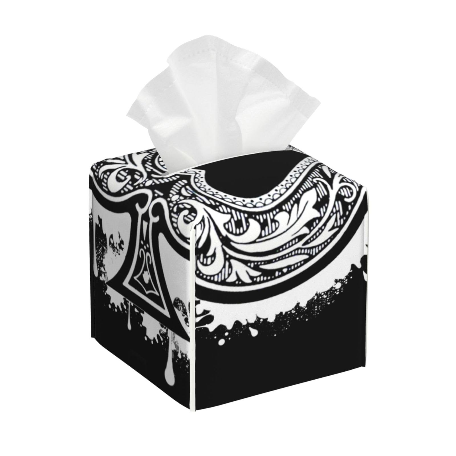 Ace of Spades Cards Square Tissue Box Cover with Modern and Stylish Bottom Tissue Box Storage Space
