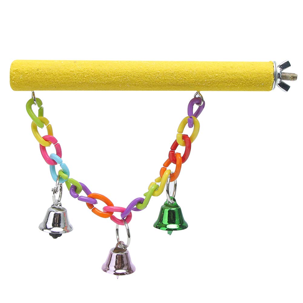 3PCS Bird Chewing Toy Set | Colorful Blocks String/Frosted Rod/Ladder Swing | Wood Parrot Biting Toy | Cage Accessory for Parrots & Small Birds