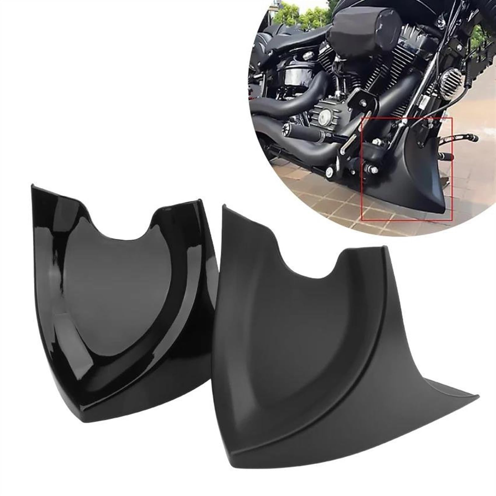 Kin-spoiler / Air Dam Voor Harley Dyna Fat Bob (2006-2018) – Zwart, Verlaagt Luchtweerstand En Ziet Er Strak Uit