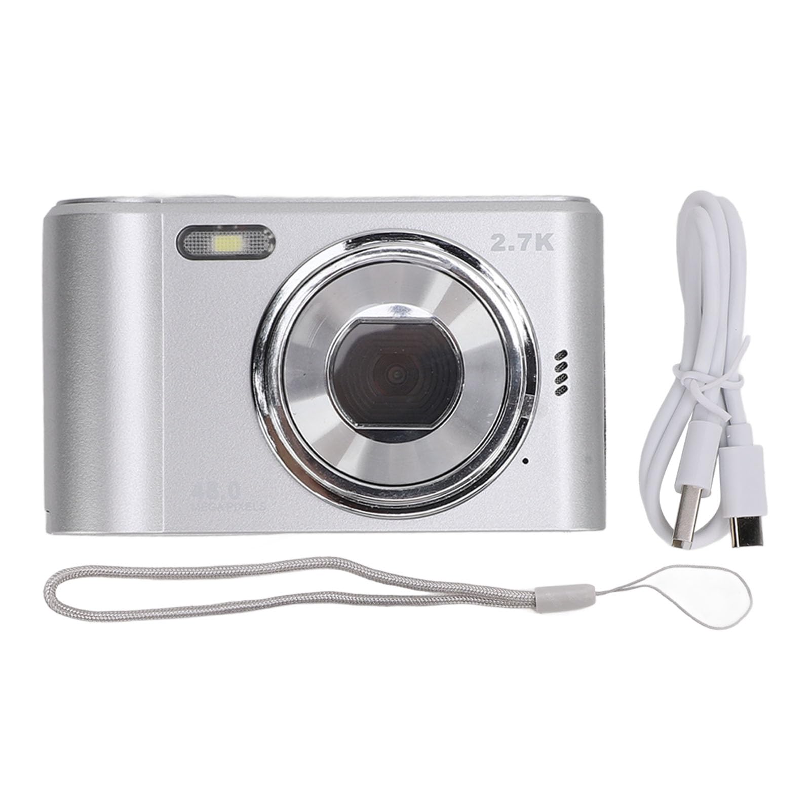 HD Digital Camera 48MP, 2.7K Video Digital Camera with 8X Digital Zoom, 2.4inch IPS Screen, Auto Focus, 700mAh Battery for Travel Vlogging and Everyday Photography (Silver)-image-36