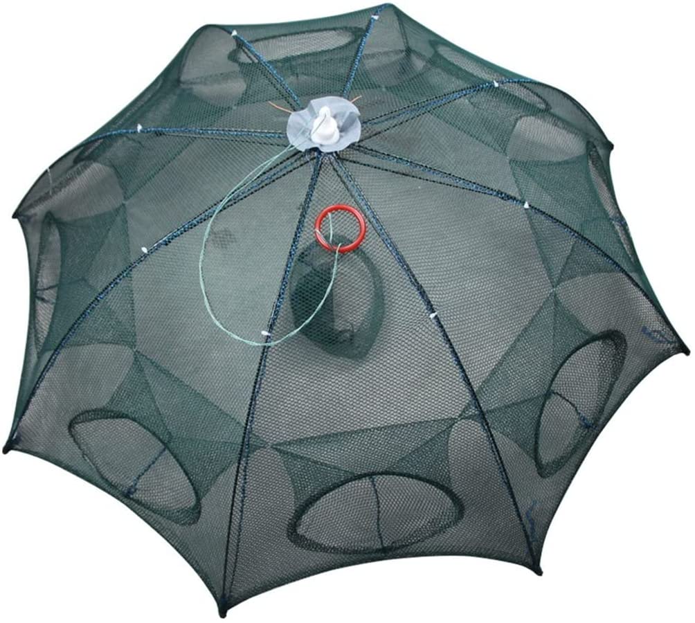 Buy Fishing Net Trap 8 Sides 8 Holes Foldable Umbrella Fishing Net
