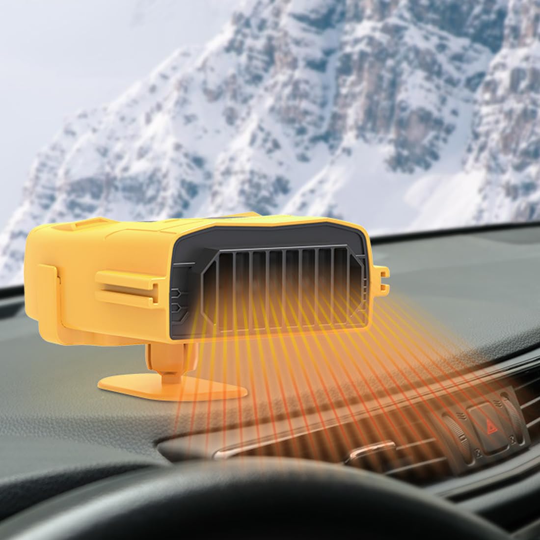 UTSAUTO Portable Car Heater Multipurpose Car Defogger Seat Heater Auto Car Heaters 2 in 1 Fast Heating & Cooling 360° Rotary Base Windshield Fan
