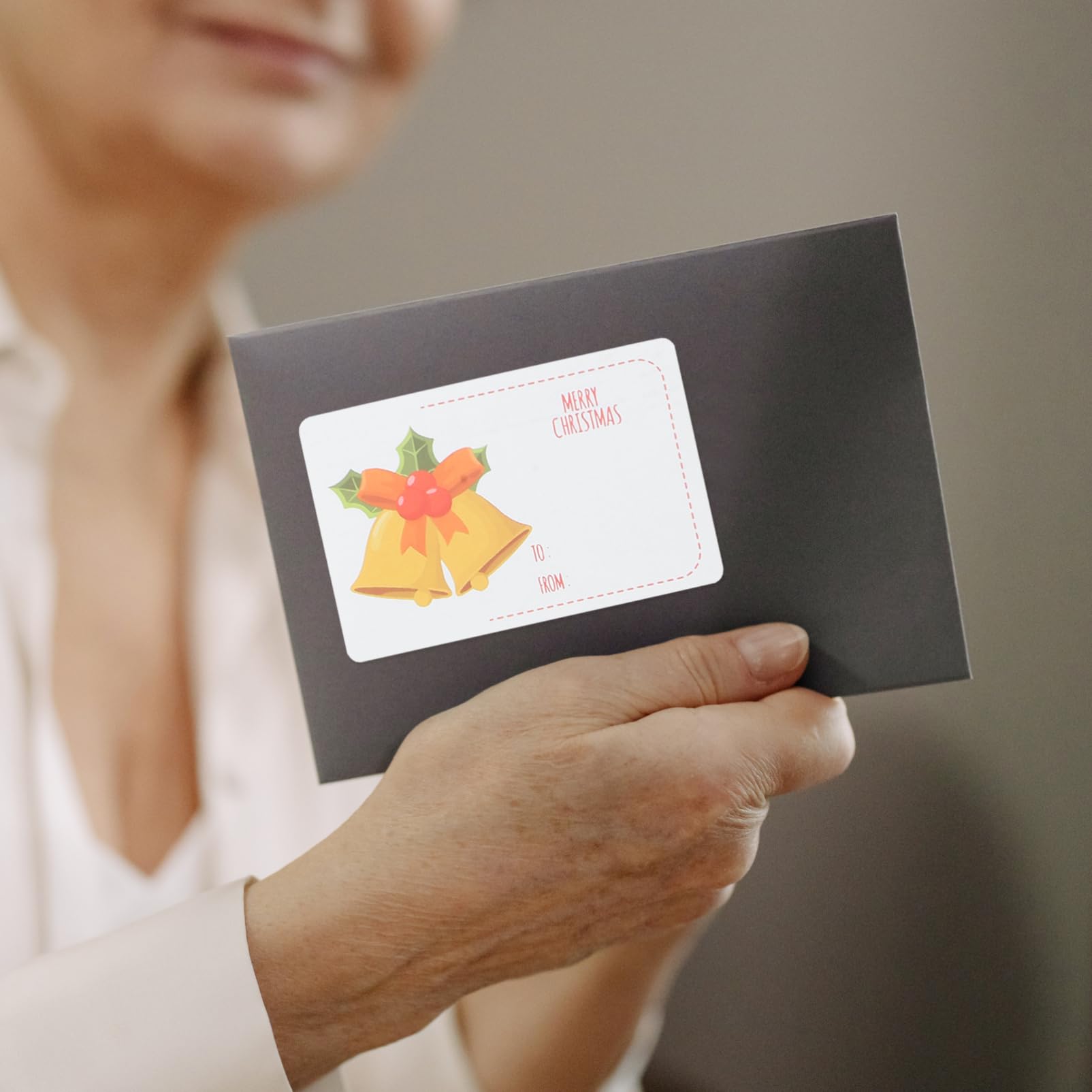 NUOBESTY 5 Rollen Weihnachtsdekorationsaufkleber Nachfüllung aktivieren Innenausstattung Alarm scheckheft scrabbook briefumschläge Geschenkanhänger Aufkleber weihnachtsgeschenketiketten rot