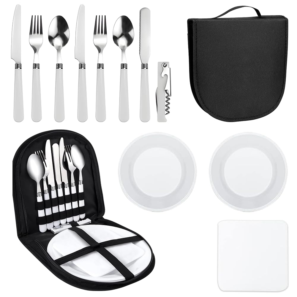 Set Stoviglie Da Campeggio Qtiwe 10 Pezzi - Pieghevole Per Escursioni E Picnic - Foto 10