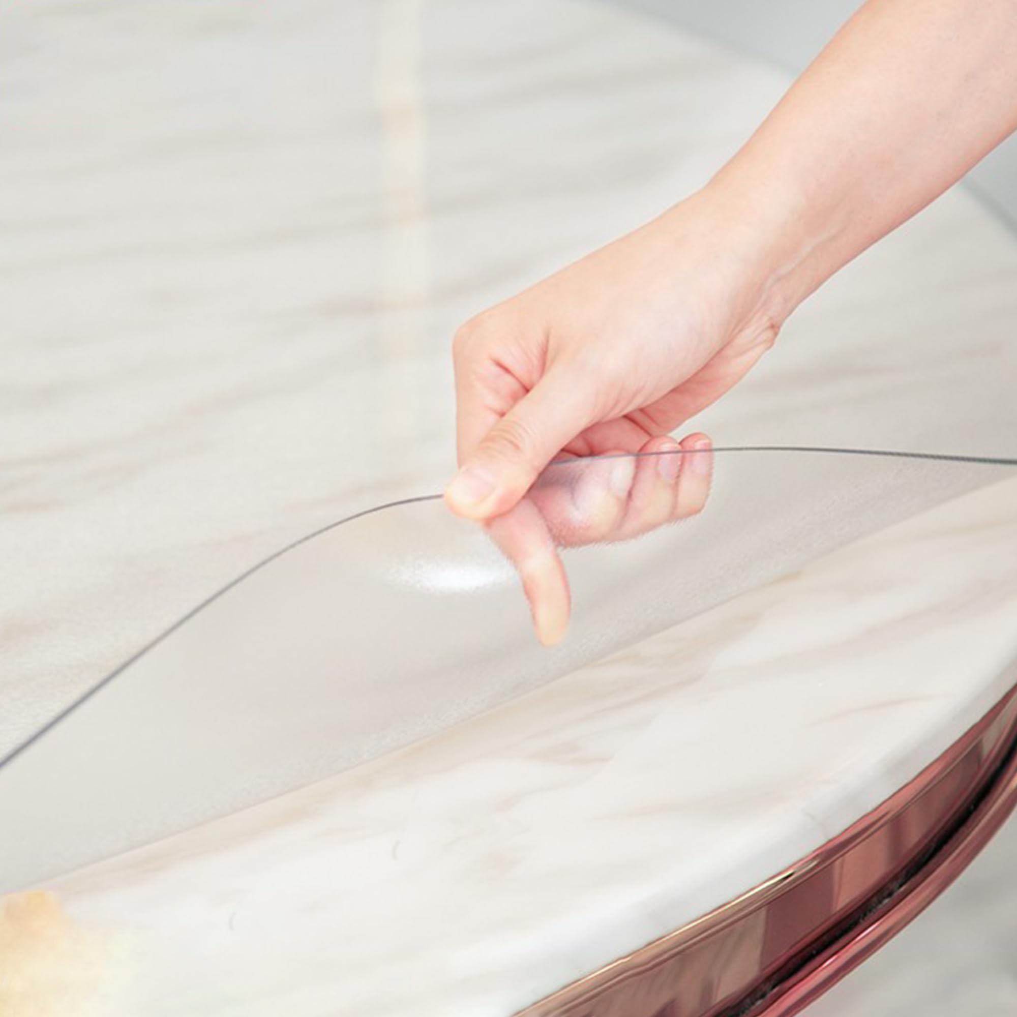 SSFMSF PVC Tablecloth Thickened Desktop Protective Film Waterproof And Heat-Resistant Wipeable Table Mat Suitable For Indoor And Outdoor Customization. (Frosted, 2mm - Φ 70 cm Round) — image 1