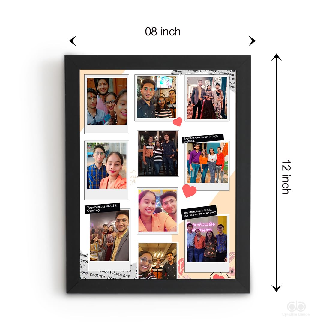 Creative Bande Personalized Love Story Photo Frame for Wall – Customized Couple Journey Timeline Wall Frame Decoration A4 Size – Romantic Anniversary & Wedding Gift Frame with 3 Photos & Dates 1