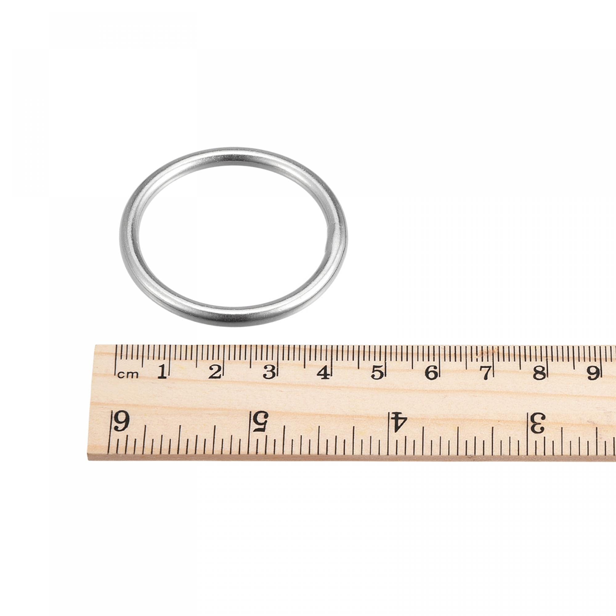 2 Anneaux Soudés Inox 316 - 35 Mm Intérieur X 4 Mm Épais - Pour Suspension, Hamacs, Tentes - Sourcing Map