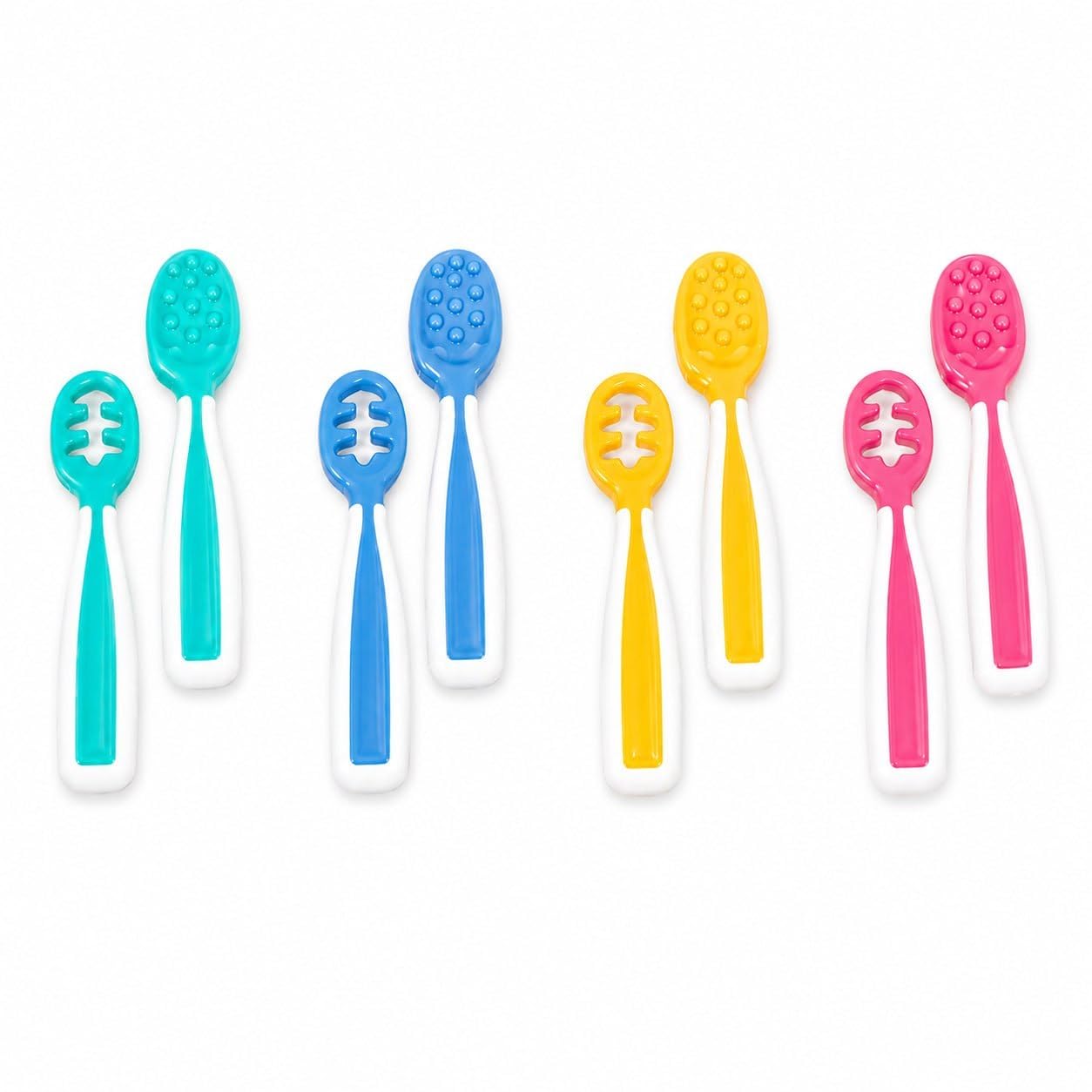 Pack of 1 Crega Baby Self Feeding Silicone Spoon Set for 3+ Months, BPA Free Pre Spoon Training Set, Soft Teething Spoon for Babies, Baby Led Weaning, Easy Grip Infant Utensils (Multiecolour)-image-16