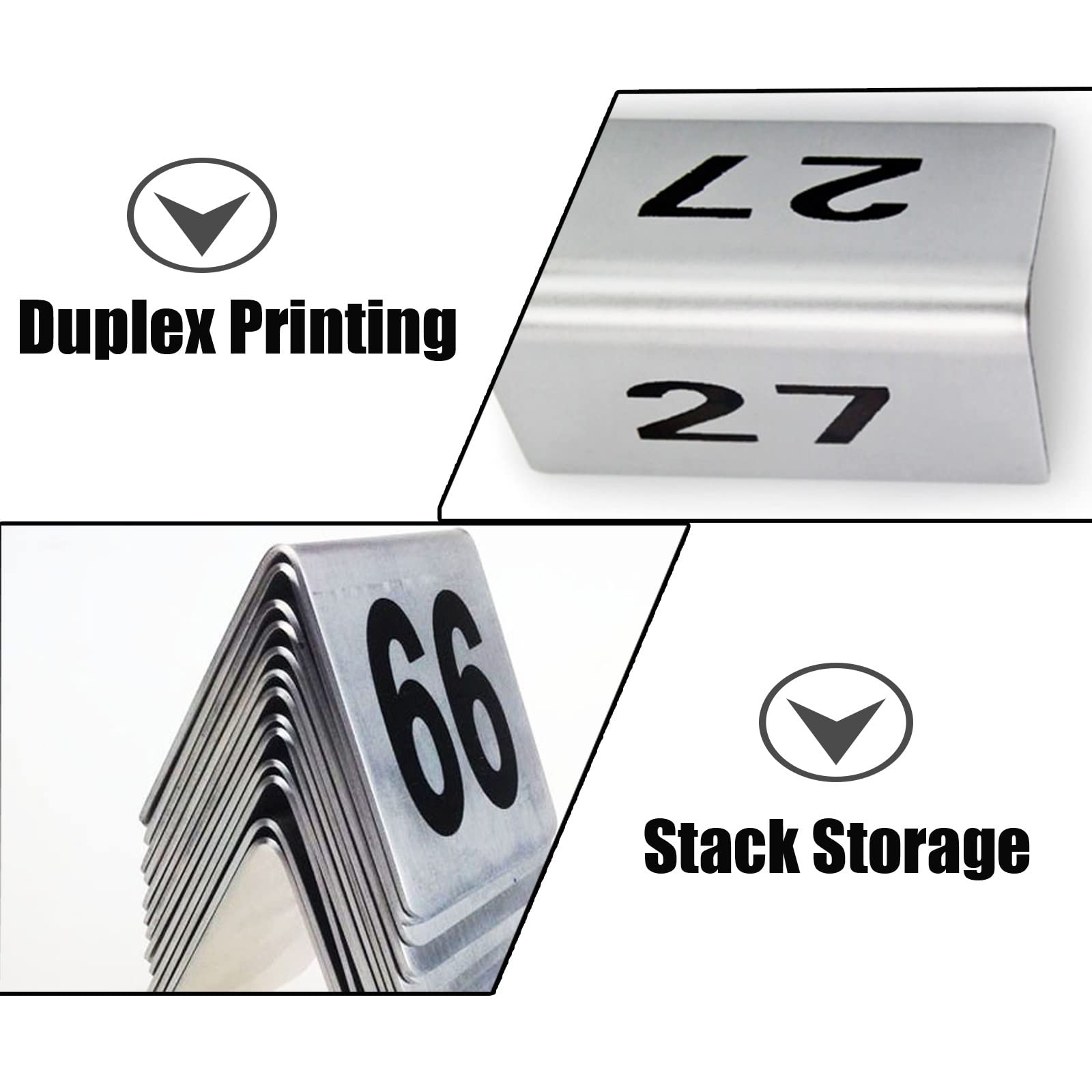 Señalización Digital, Números Negros de Doble Cara, Tarjetas números Mesa apilables, perfectos for restaurantes, Bares, hoteles(1 to 50)