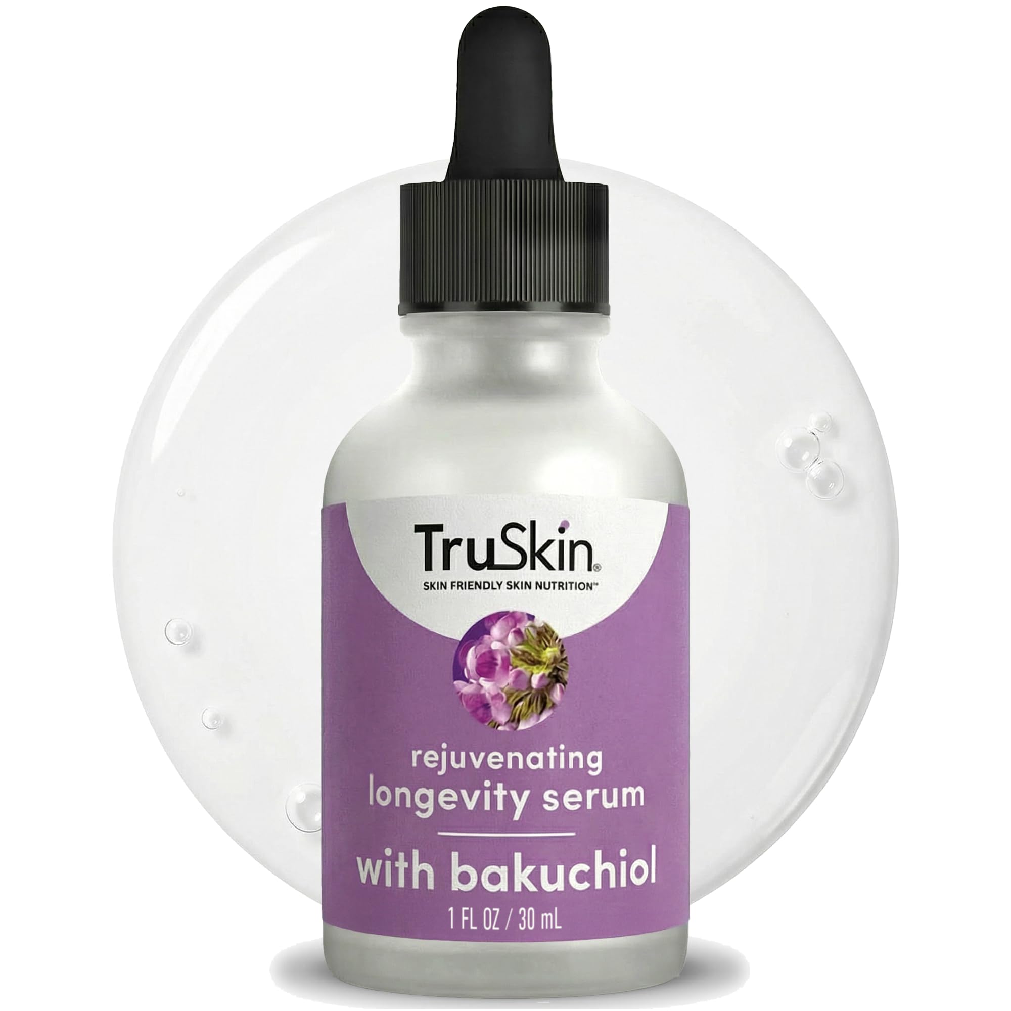 TruSkin Longevity Bakuchiol Serum – Rejuvenating Face Serum with Lingonberry Stem Cells & Snow Algae – Healthy Aging Gentle Retinol Alternative –
