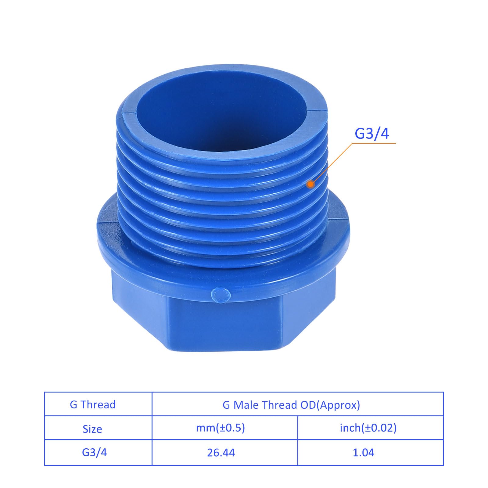 M METERXITY 2 Pack Pipe Plug Fitting, PVC Hex End Cap Connector Plug, Corrosion-Resistant - Image 4