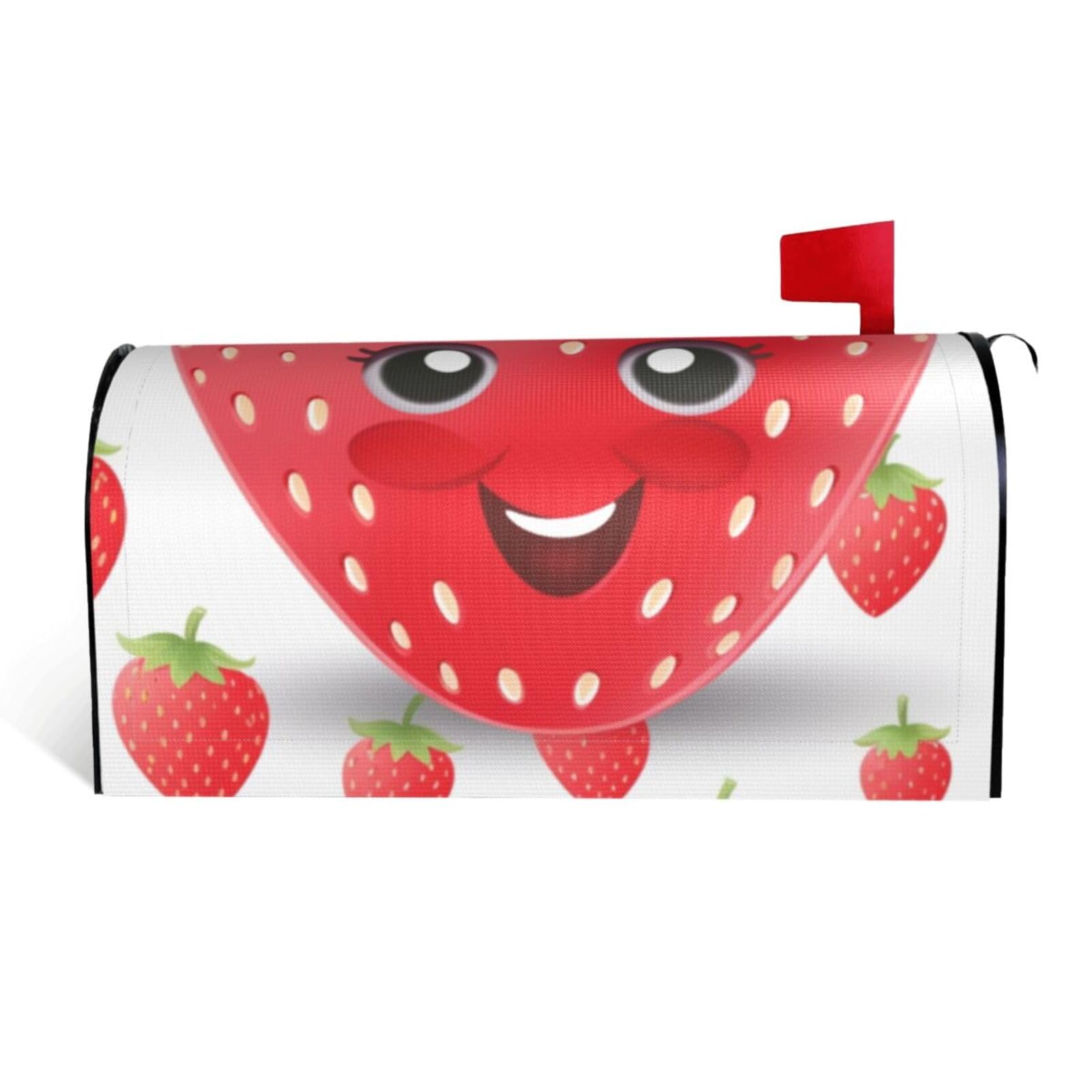 Strawberry Mailbox Covers Magnetic Standard Size 21x18 in, Decorative Post Letter Box Cover Waterproof Mailbox Wraps Outdoor Post Wraps for Garden Yard Home Decor