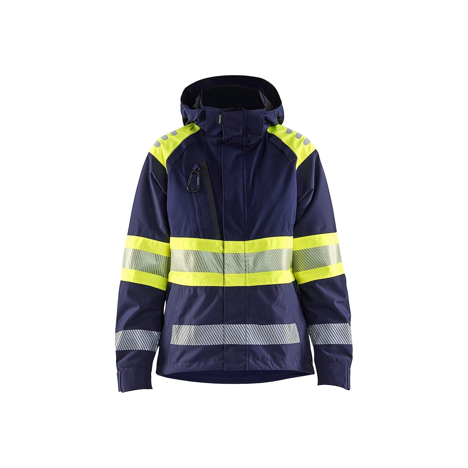 Chaqueta de trabajo hardshell de alta visibilidad para mujer Blaklader 4430 en marino y amarillo 2