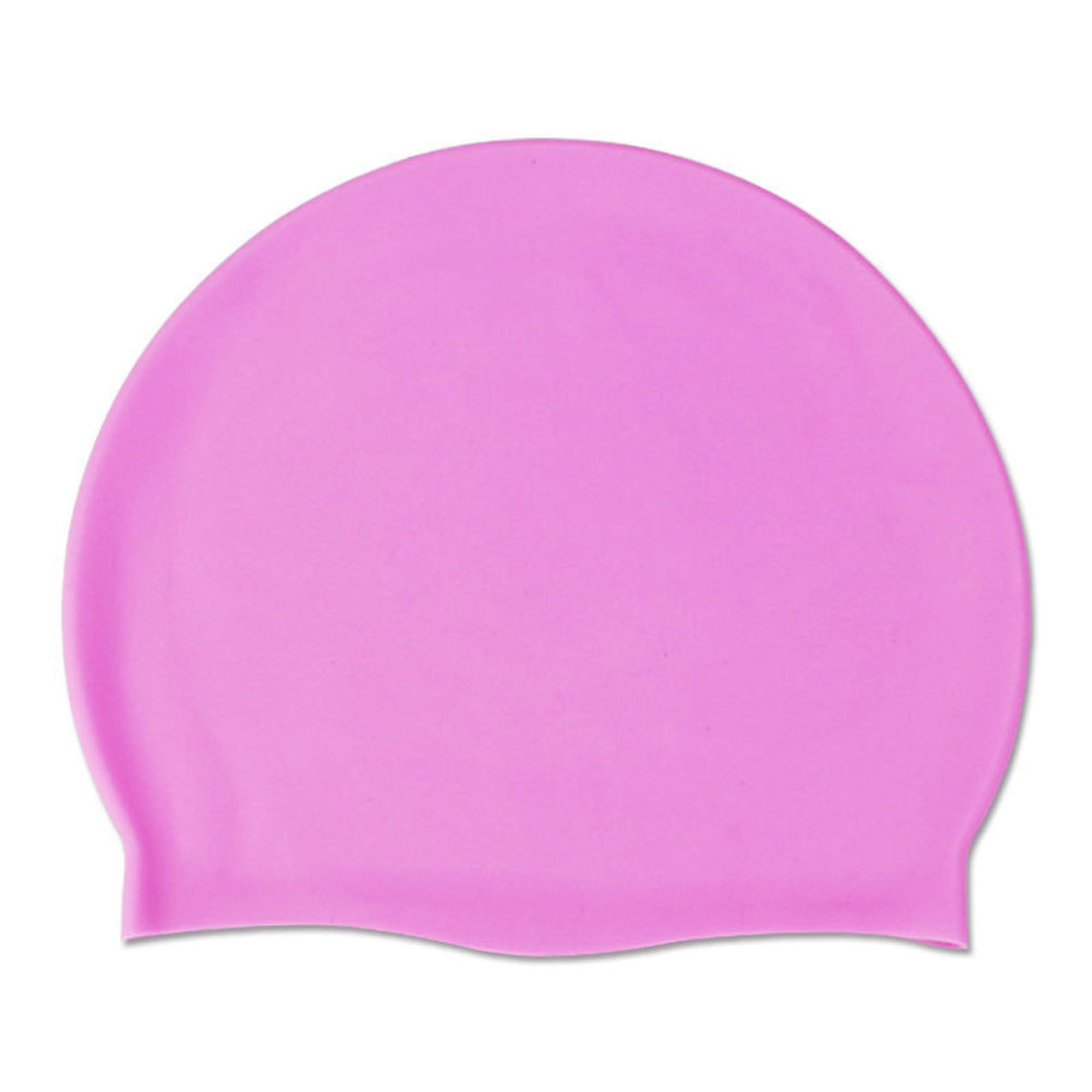 Legou Solid Color Adult Swim Cap Silicone Waterproof Couple Swim Cap Pink One Size