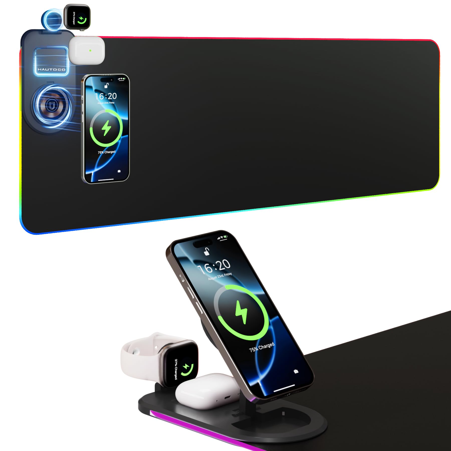 HAUTOCO Wireless Charging Mouse Pad