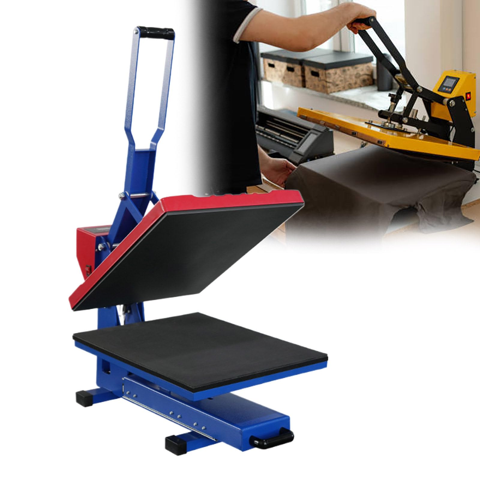 Máquina de prensa de calor, 40 x 50 cm, impresora de concha para transferencia de sublimación, calentamiento rápido, control digital de temperatura para camisetas, bolsos, prendas, alfombrillas