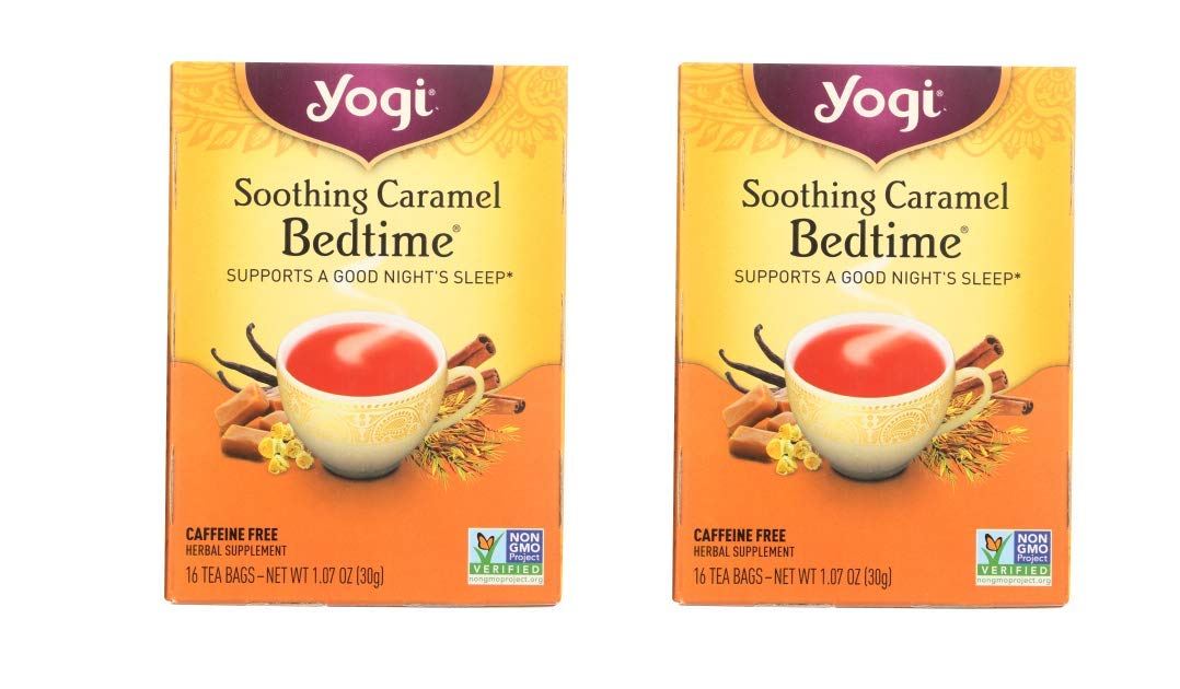 YOGI Organic 2 PACK (32 TEA BAGS )Tea Green Detox Herbal Blends Over 40 Different Flavors to choose from (SOOTHING CARAMEL BEDTIME)