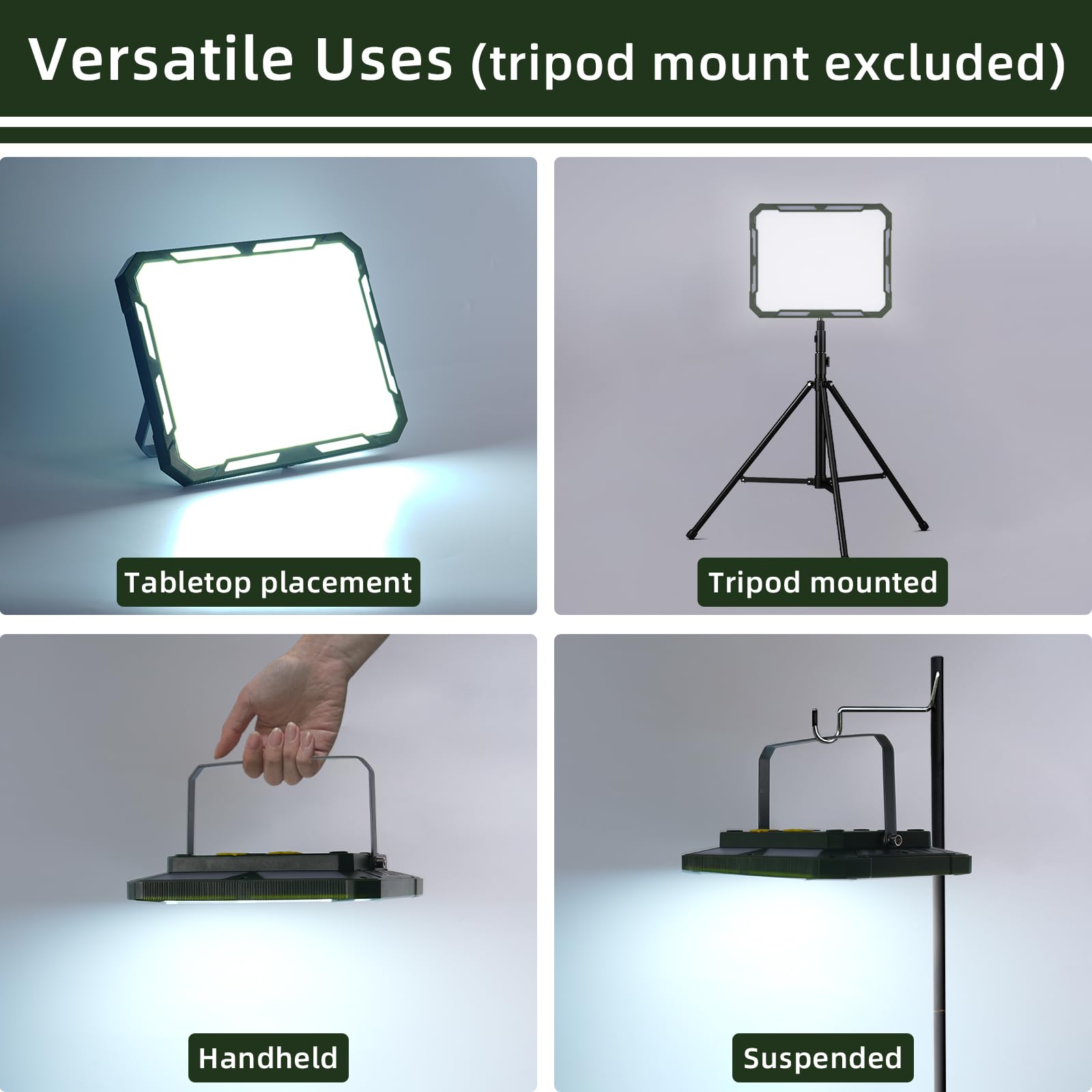 Linterna recargable de luz de camping para cortes de energía, artículos esenciales de camping impermeables con 5 bases magnéticas, 3000 lm, 6 modos, luces de emergencia para fallo de energía en el