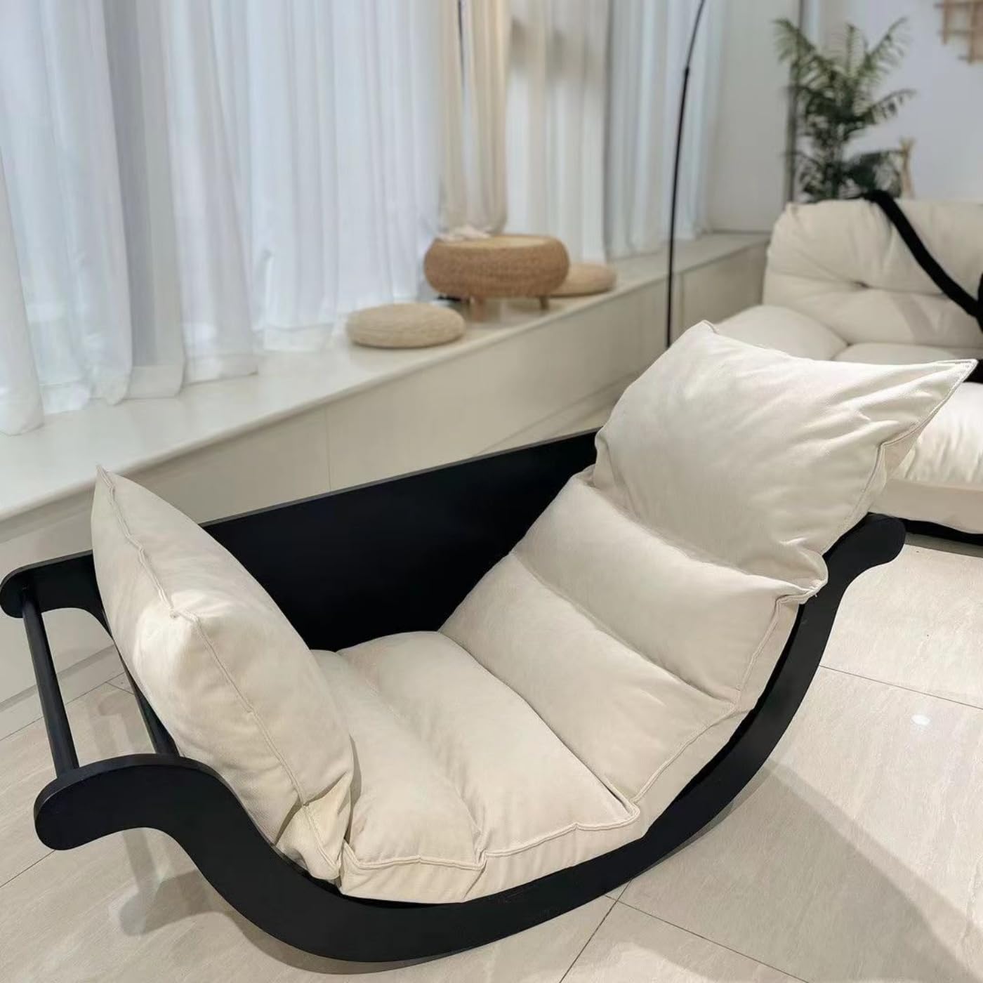 バナナ型ロッキングチェア ソファ しっかりした作りで存在感大！これ一つで