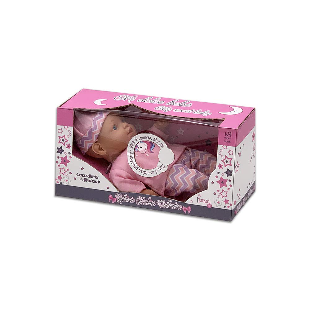 cpa toy group trading s.l. Tachan Muñeca con Ropa Rosa, de Cuerpo Blando 30 cm y Sonidos (772T00406)