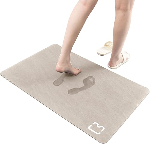 Z ZHIZU Alfombra de baño de tierra de diatomeas, antideslizante, de secado rápido, súper absorbente, alfombra de baño fina de secado rápido, tapetes