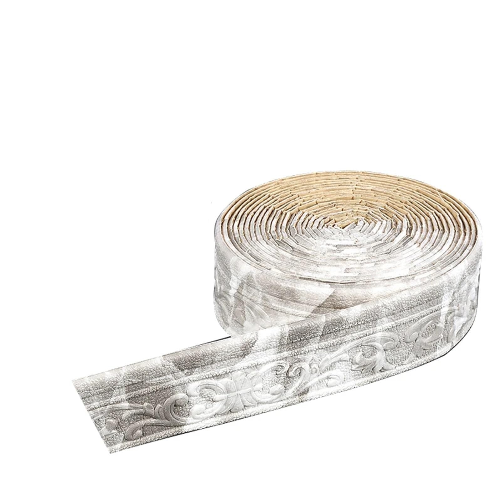 Fjqfhh Color 3 Baseboard Skirting Border, Self-Adhesive 3D Wall Border Skirting Board Waist Line Foam Trim 10M(Color 3)