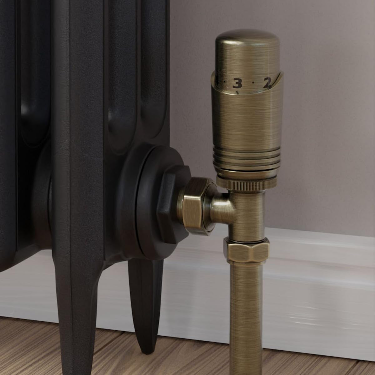 Sandy Beach Radiateur en laiton antique – Droites verrou 15 mm