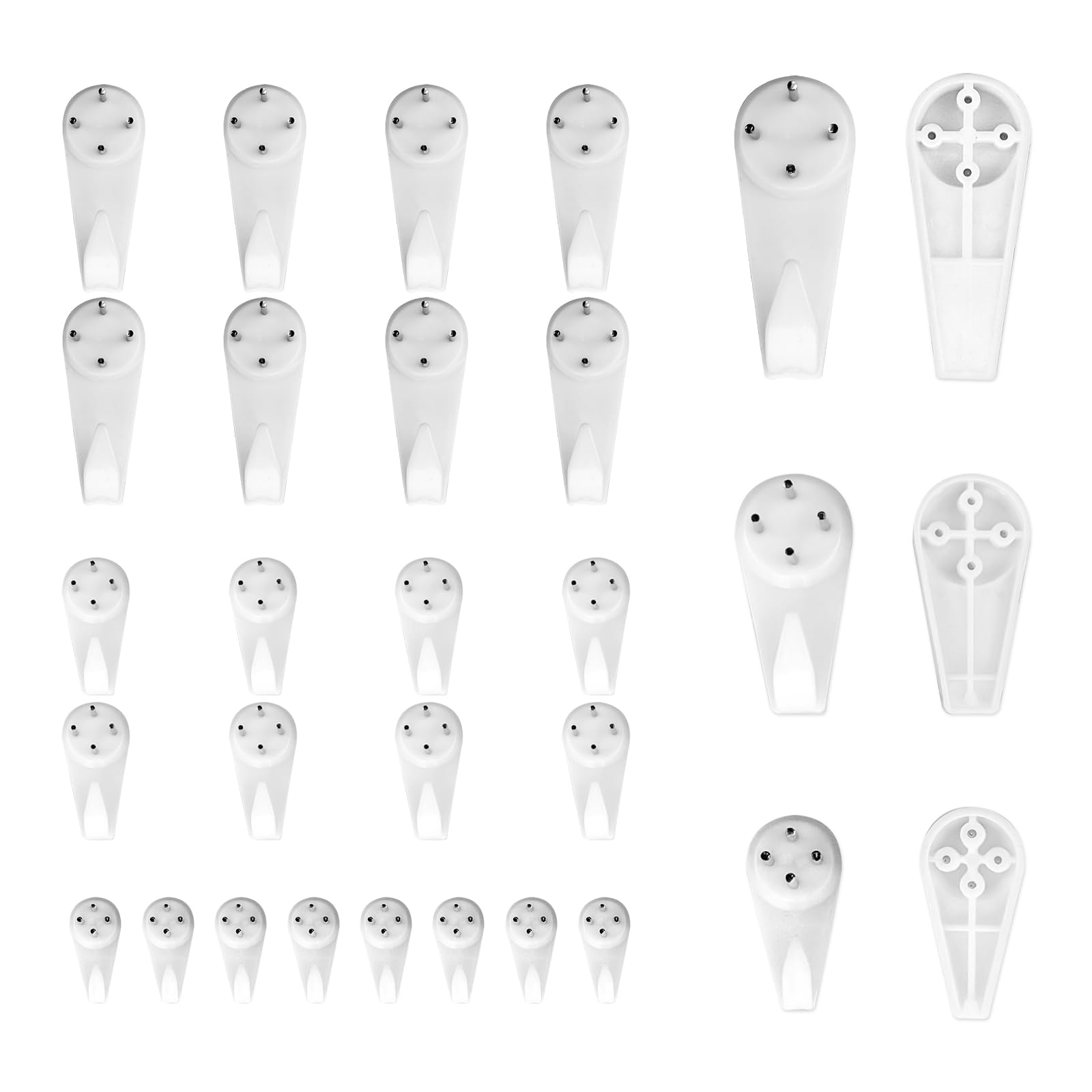 30 Pcs Non-Trace Picture Hangers, Plasterboard Picture Hooks, Picture Hooks for Hard Walls, for Gypsum Board, Plaster wall, Latex-Painted Surfaces, and Concrete wall