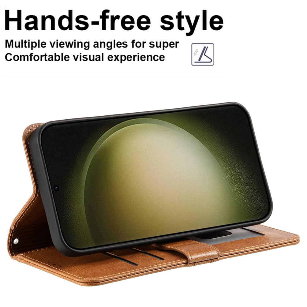 voor Samsung Galaxy A33 5G Wallet Case, Lederen Flip Cover Schokbestendig met Afneembare Achterdeksel, Magnetische Sluiting, 8 Kaartsleuven, 1 Cash Slot, Rits Zak en Fotolijst (Bruin