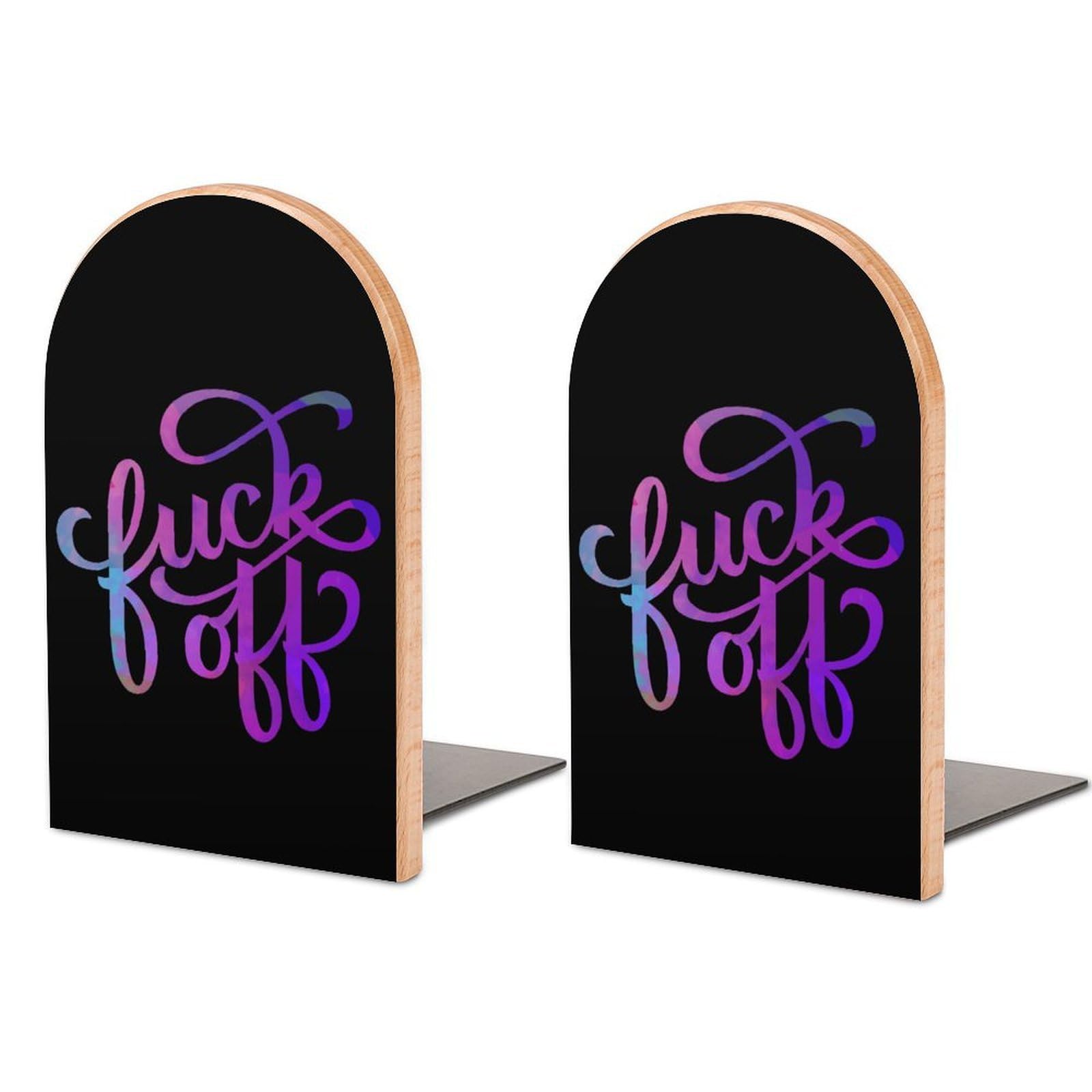 Fuck-off Book Ends for Shelves Bookends Bookshelf Holder Stand Books Stopper Home Office Decor