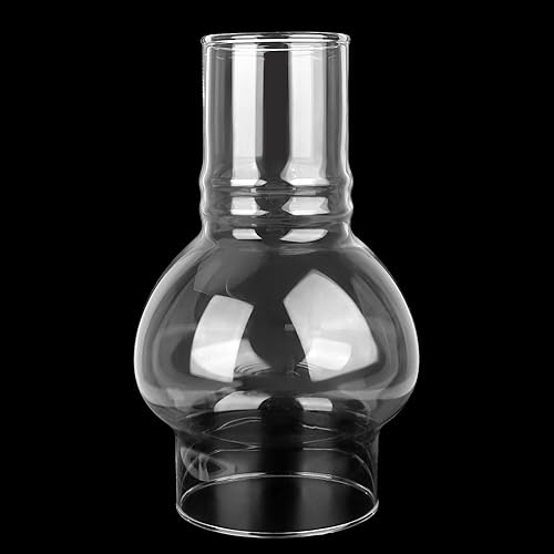 Reemplazo de la lámpara de aceite para chimenea, base de 3 pulgadas x 6.25 pulgadas de alto, pantalla de vidrio transparente de borosilicato para
